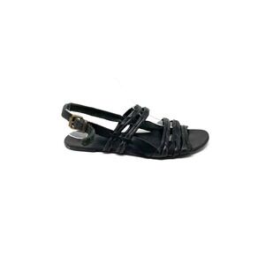Urban Outfitters | Ecote | Black Leather Braided Sandals Size 8